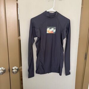 Billabong Womens Medium Grey Rash Guard Swim Top Disabled Sports USA Logo